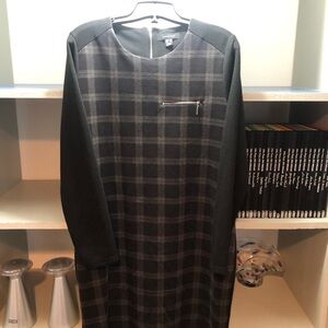 Atmosphere Black Crewneck Dress with Long Sleeves.